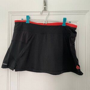 LN Adidas Black & Orange Climalite Tennis Skirt Run Golf Skort Women's Large